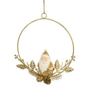 Guirnalda papa noel metal dorado cm16x16x3