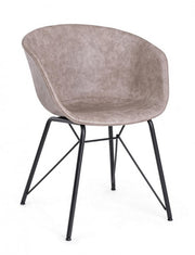 Silla Warhol vintage polipiel beige 59 x 54,5 x 80 cm