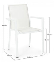 Silla Konnor aluminio blanco con reposabrazos