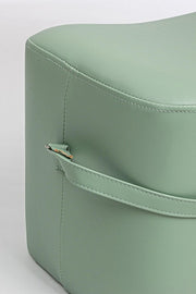 Puf rectangular en polipiel con asa GIONA Verde Claro 51x34x h35 vm