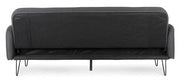 Sofá cama de tres plazas en tejido BRIDJET Negro 200x82x h81 cm
