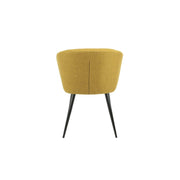 Silla Tapizada Amarilla con Patas de Metal Negro 44 x 41 x 82 cm