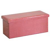 Baúl rectangular ecopiel roja cm76x40x41
