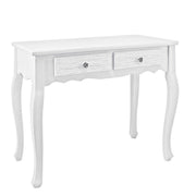 Consola 2 cajones en madera blanca Blanc 80 x 40 x 75 cm