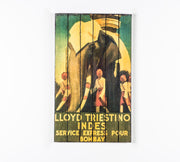 Estampa sobre madera con lienzo multicolor 60x100 cm