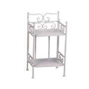 Nuevo estante metálico estrecho jessica 2 pisos blanco cepillo cm25x23h48