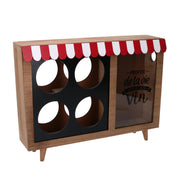 Botellero de madera de 4 plazas con porta corcho bistró rectangular cm38x25h8