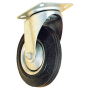 Rueda industrial de goma con rodamiento de rodillos de 125 mm y placa giratoria