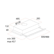 Campana bajo mueble de acero inoxidable Samet Slim 60 1 motor