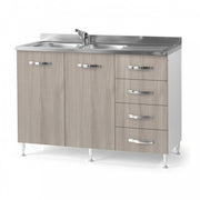 Fregadero de cocina de olmo 2 puertas con cajones DX Cm 120x50xH 85