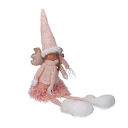 Ángel led tela rosa cm15x12h65