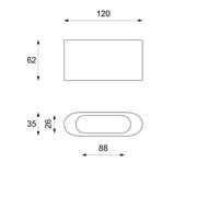 Mesa de centro moderna de piedra beige 120 x 62 x h 35 cm