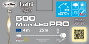 Cadena 500 MicroLED Bobina 25m blanco cálido con cable plata transparente