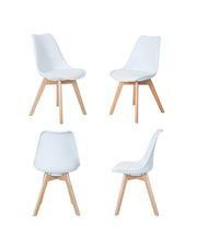 4x Sedia nórdico Carlotta bianca STS