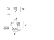 Calp.D.4,5 - 2,5W Led * 3000K línea hangar acero