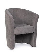 Sillón en madera y tela gris oscuro BELICE 64,5x63x h76 cm