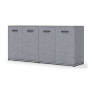 Mueble de salón multiusos gris hormigón en madera de melamina 180x80x45 cm
