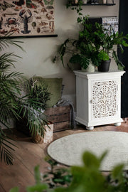 Aparador de 2 puertas en madera blanca Alinta