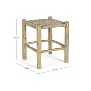 Taburete de exterior en teca natural LAMPOK 38x38x h45 cm