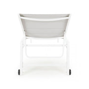 Tumbona alta de aluminio con ruedas Hilde blanco