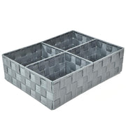 Cajón poliéster gris 4 compartimentos cm37x27h10