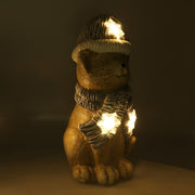 Gorro resina gato led azul 19,5x18,5h40 cm