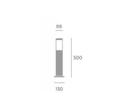 Lámpara de exterior de aluminio fundido con difusor opalino - Altura máx 180mm, Diámetro máx 60mm, IP65 corten