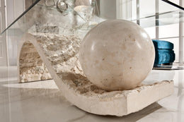 Mesa de centro beige transparente 70 cm x 120 cm A. 37 cm