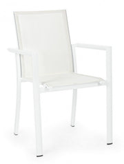 Silla Konnor aluminio blanco con reposabrazos