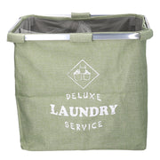 Cesta doble plegable de tela verde cm54x34.5h50.5