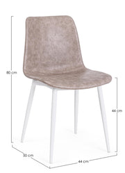 Silla vintage de piel sintética beige Kyra