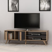 Mueble tv nogal antracita 150x35x48h cm