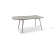 Mesa extensible con tapa de piedra efecto mármol blanco 140/200x80x76h cm