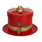 Sombrero redondo caja metal rojo cmø29h20,5