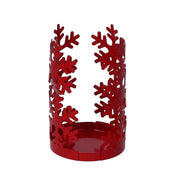 Portavasos de metal rojo copo de nieve redondo cm ø8h20