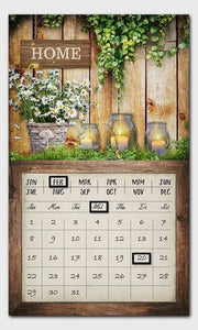 Panel LED con calendario marrón rectangular cm30x50x1,8