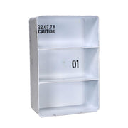 Estante bristol metal blanco rectangular 3 baldas cm29,5x15h45