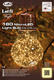 Bombilla Cobre 180 Micro LED H45cm