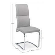 Silla gris claro en ecopiel THELMA 44x58x h104 cm