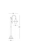 Lámpara exterior de aluminio fundido con difusor transparente - Altura máx 150mm - Potencia máx 60W negro