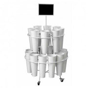 PZ Exhibitor PCS 20 CM White 82 x 155 h con ruedas