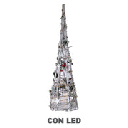Árbol led de madera blanco nieve con micro led cm26x19h74