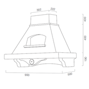 Campana de cocina rústica AIDA blanca con estructura de madera color tabaco y reloj de 90 cm