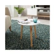 Mesita redonda blanca con 3 pies en madera de pino diam.48xh.45 cm