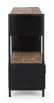 Consola 3 puertas y 3 baldas estilo industrial Roderic