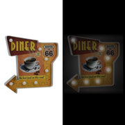 Cartel metal rojo c/ledcm35,5x37x5