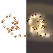 Alambre esfera cobre luz 48 led blanco calido alimentacion fija cm ø4x120