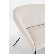 Sofá Aiko Velvet acero terciopelo blanco 142 x 80 x 75 cm