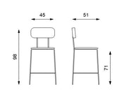 Taburete de polipropileno con asiento azul claro