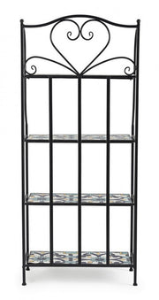 Librería 4 estantes de metal estilo country Positano cm 57x28x133h